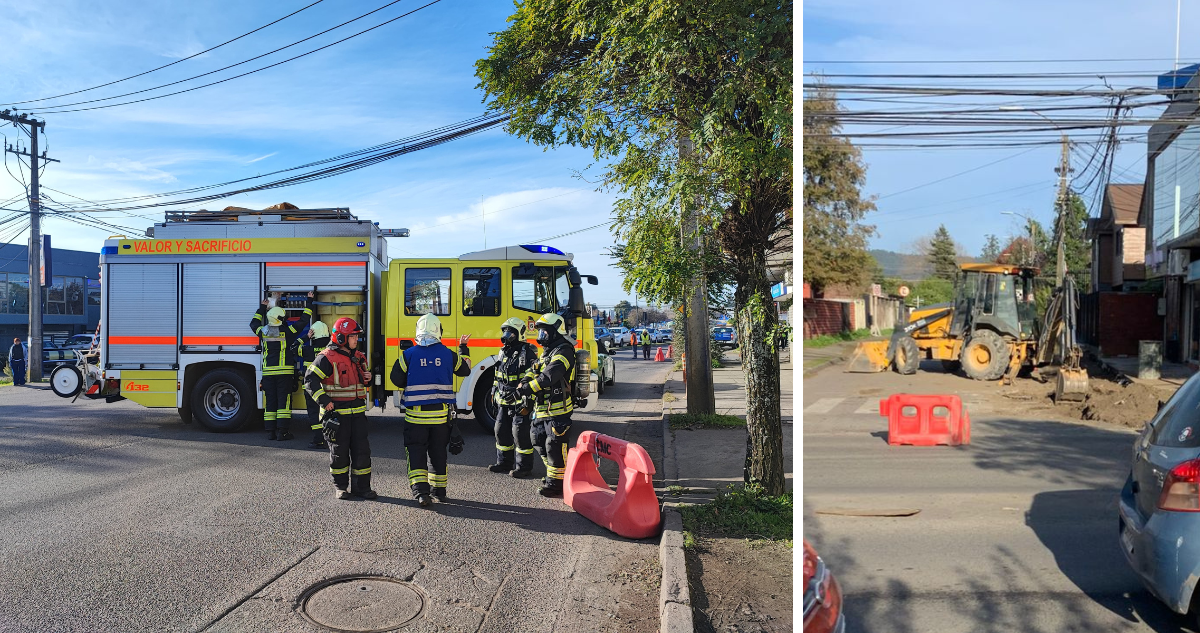 Fuga de gas por rotura de matriz en San Pedro de la Paz