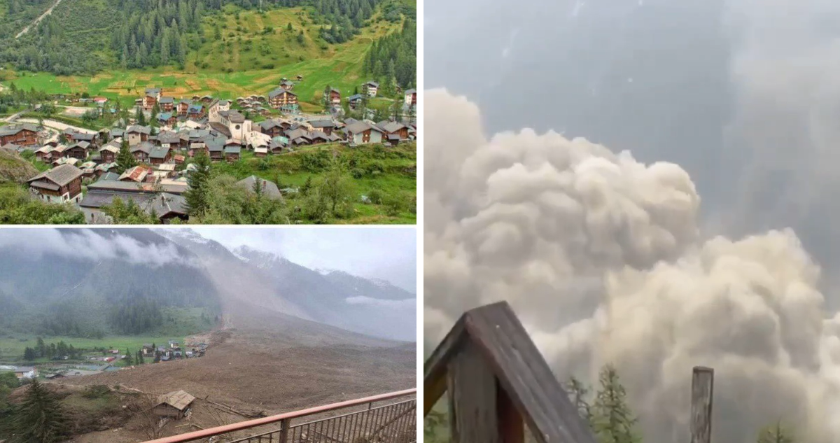 Pueblo suizo quedó destruido por desprendimiento de un glaciar, pero estaban preparados y nadie murió