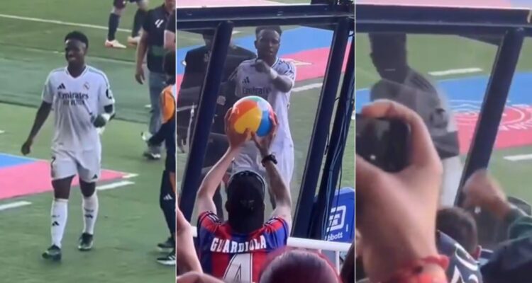 Vinicius y su respuesta a hinchas que se burló con balón de playa