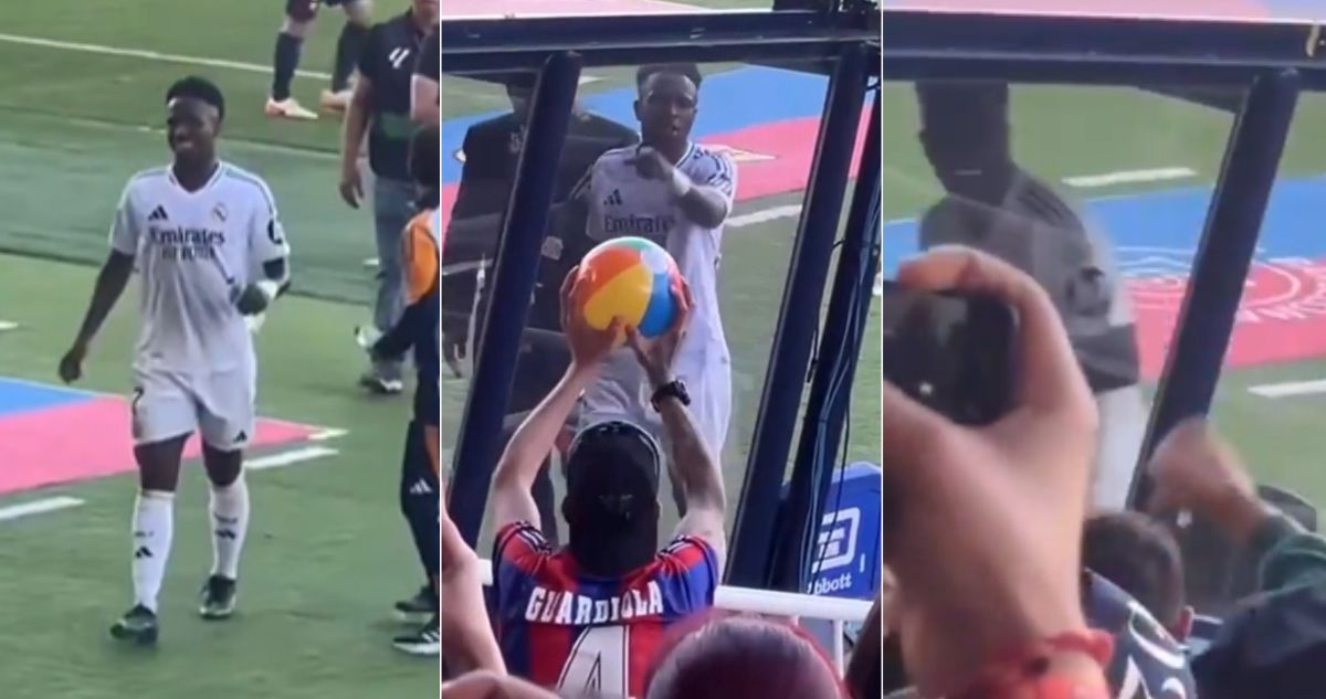 Vinicius y su respuesta a hinchas que se burló con balón de playa
