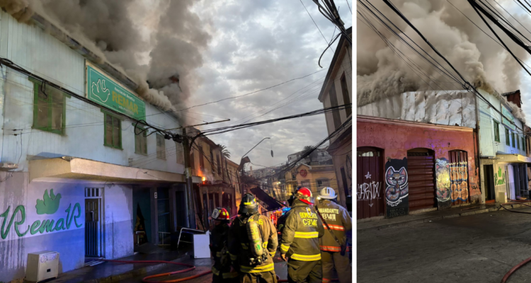 Incendio en pleno centro de Valparaíso