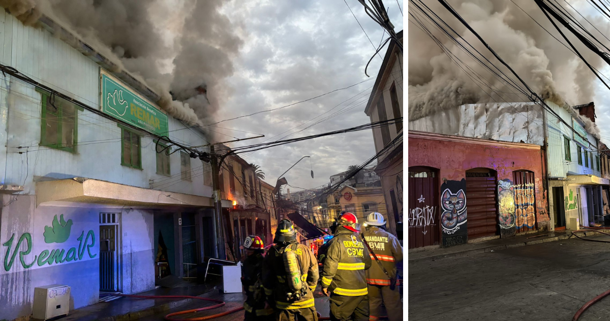Incendio en pleno centro de Valparaíso
