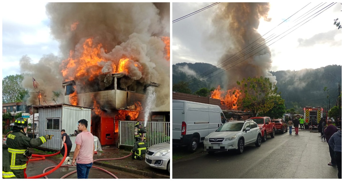 Incendio en viviendas de Chiguayante