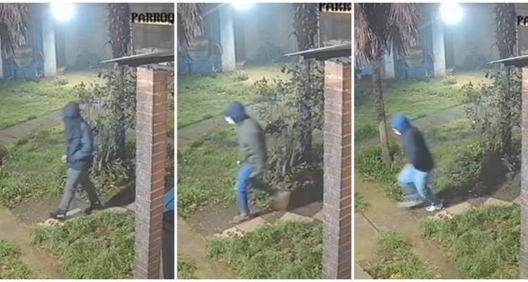 Captura de video- Delincuentes intentan robar en casa de párroco en Los Ángeles
