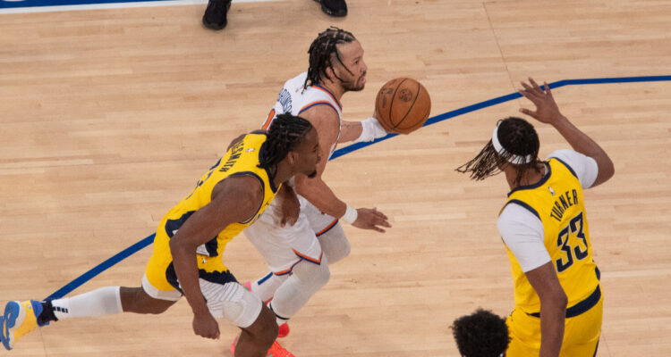 Jalen Brunson en el Game 5 de Knicks y Pacers de las finales de Este de NBA