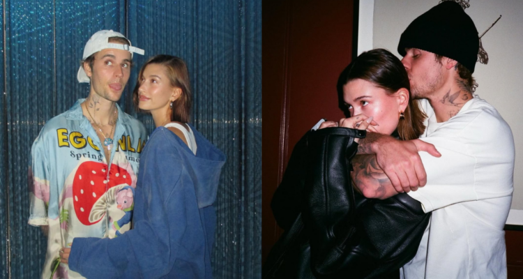 Justin Bieber y Hailey Bieber en referencia a comentario sobre portada de Vogue