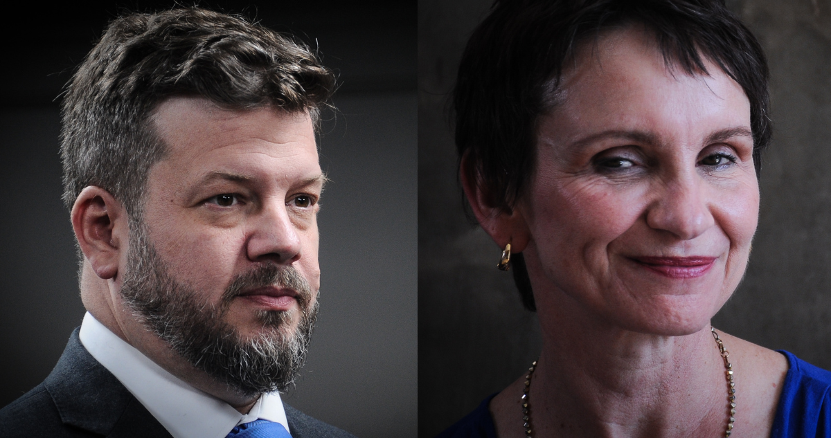 Imagen de los candidatos Kaiser y Tohá.