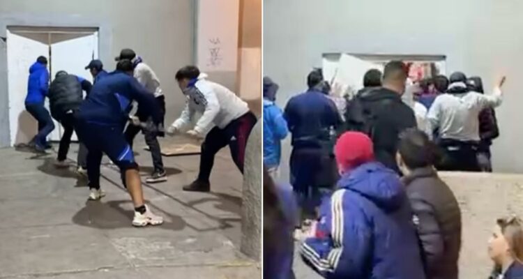 La U hinchas destrozos Nacional