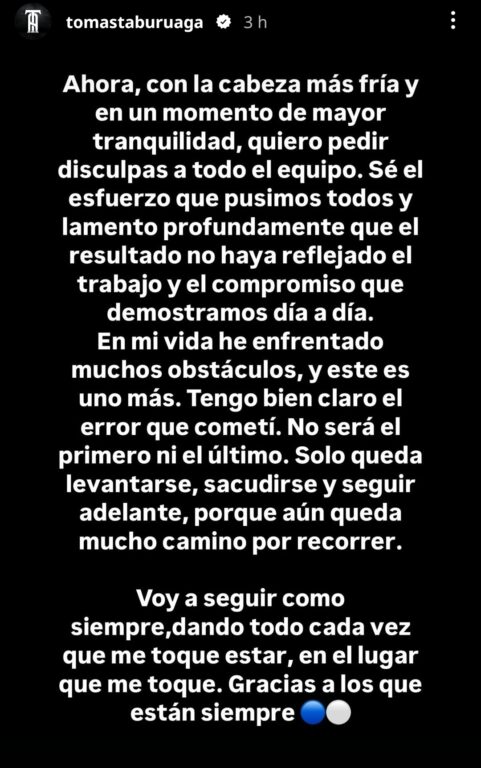Las disculpas de Tomás Asta-Buruaga