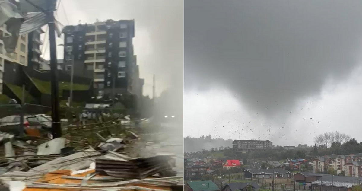 Las impactantes imágenes que dejó paso de tornado por Puerto Varas