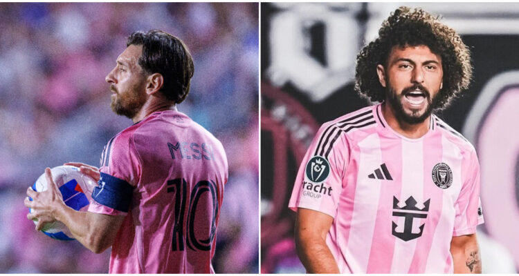 Lionel Messi y Maximiliano Falcón jugando para el Inter Miami