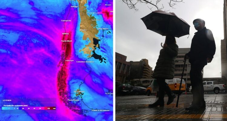 Anuncian lluvias en 10 regiones de Chile debido a un río atmosférico de categoría 3, revisa dónde y cuándo lloverá esta semana.
