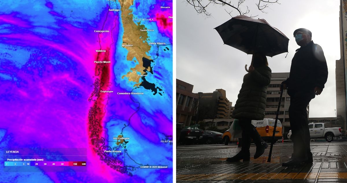 Anuncian lluvias en 10 regiones de Chile debido a un río atmosférico de categoría 3, revisa dónde y cuándo lloverá esta semana.