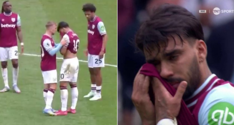 Lucas Paquetá rompe en llanto tras ser amonestado en Inglaterra.