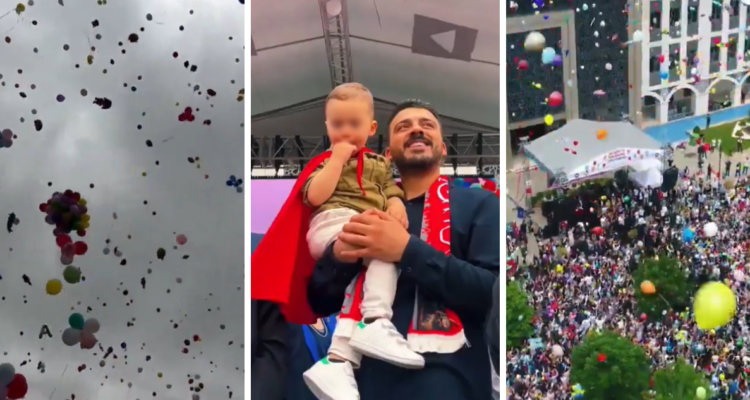 Miles de personas se reunieron con globos para celebrar que niño venció el cáncer en Turquía