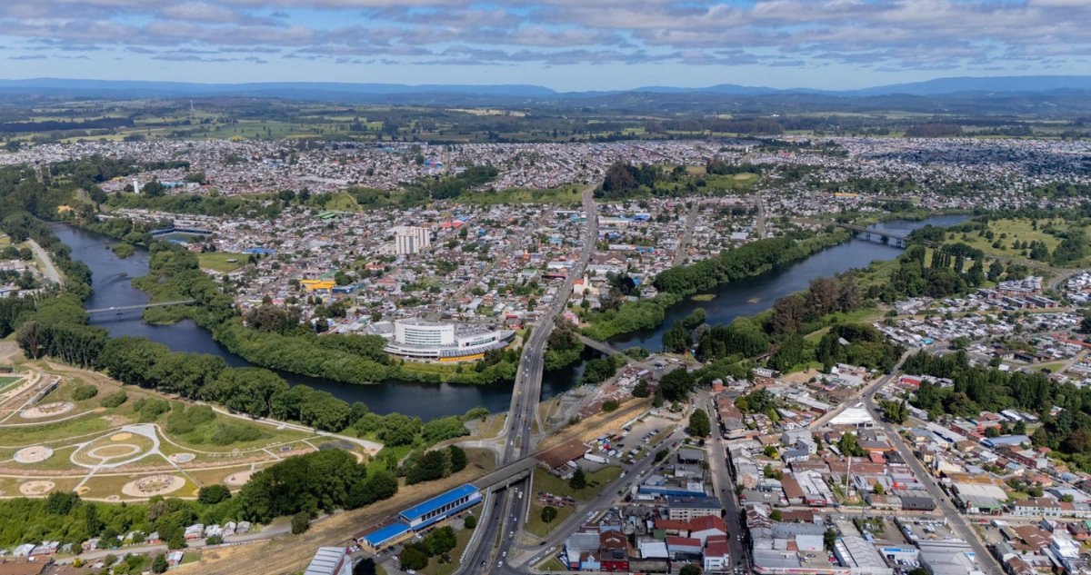 Imagen desde el aire de Osorno por cambios en sentido de calles