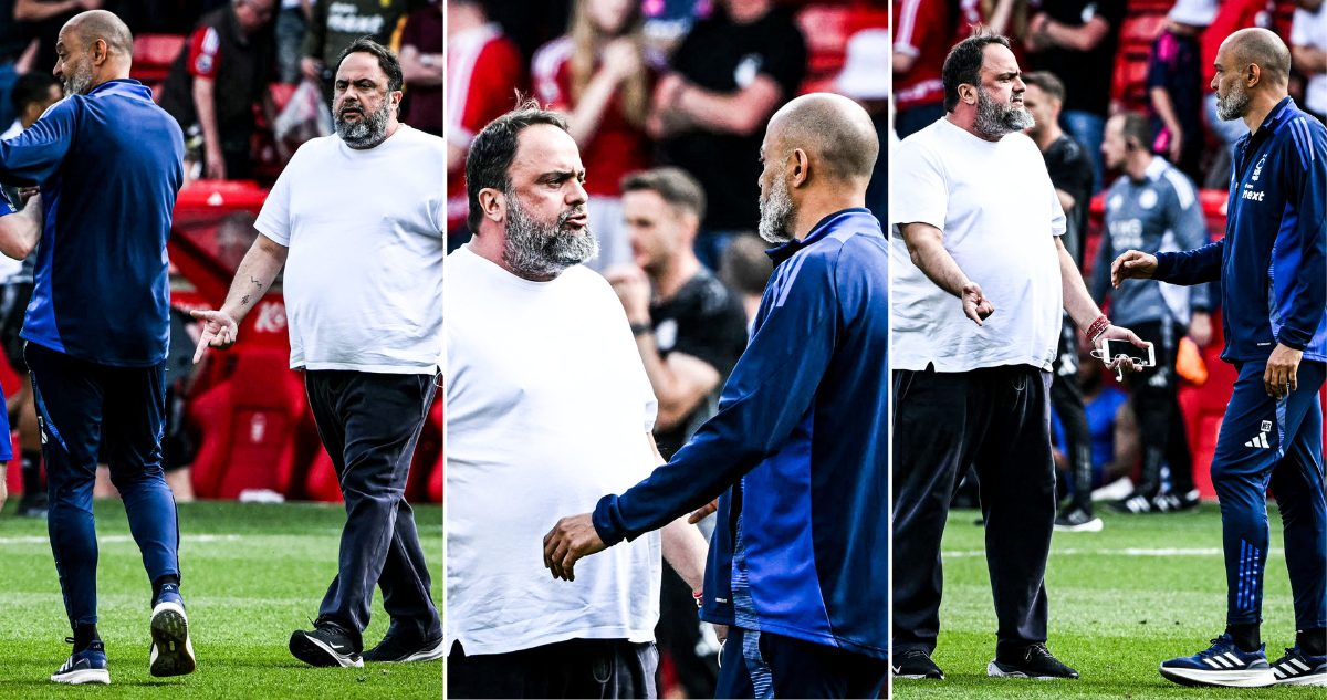 Polémico presidente del Nottingham Forest bajó al césped y discutió con su DT por los cambios.