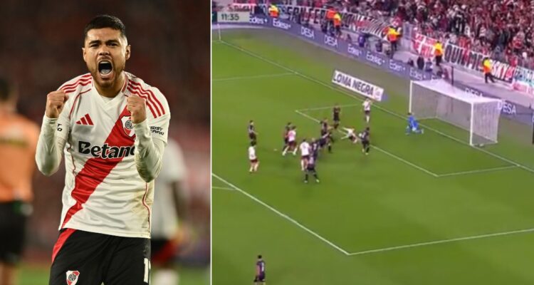 Paulo Díaz y su gol para River Plate ante Barracas Central