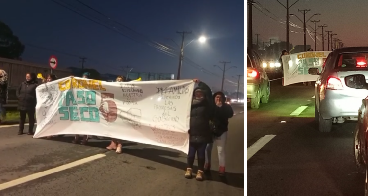 Protesta de vecinos en Ruta 160 a la altura de Coronel