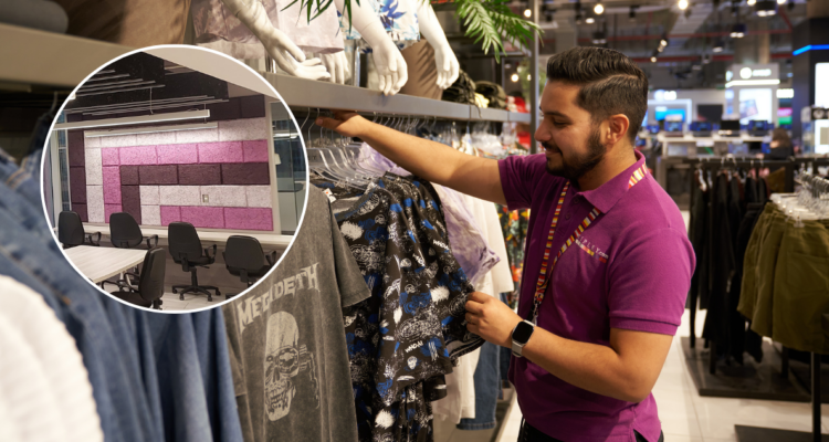 Más de mil kilos de uniformes en desuso de Ripley son transformados en paneles acústicos sustentables