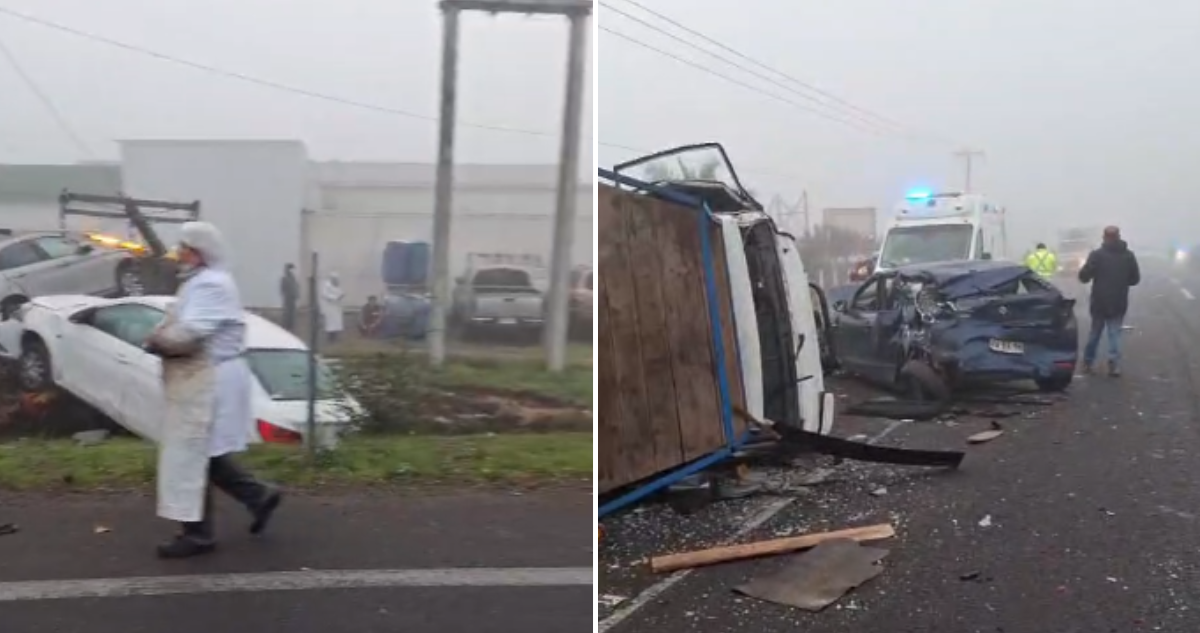 Ruta 5 Sur: Colisión de más de 10 vehículos deja cantidad indeterminada de heridos en Linares