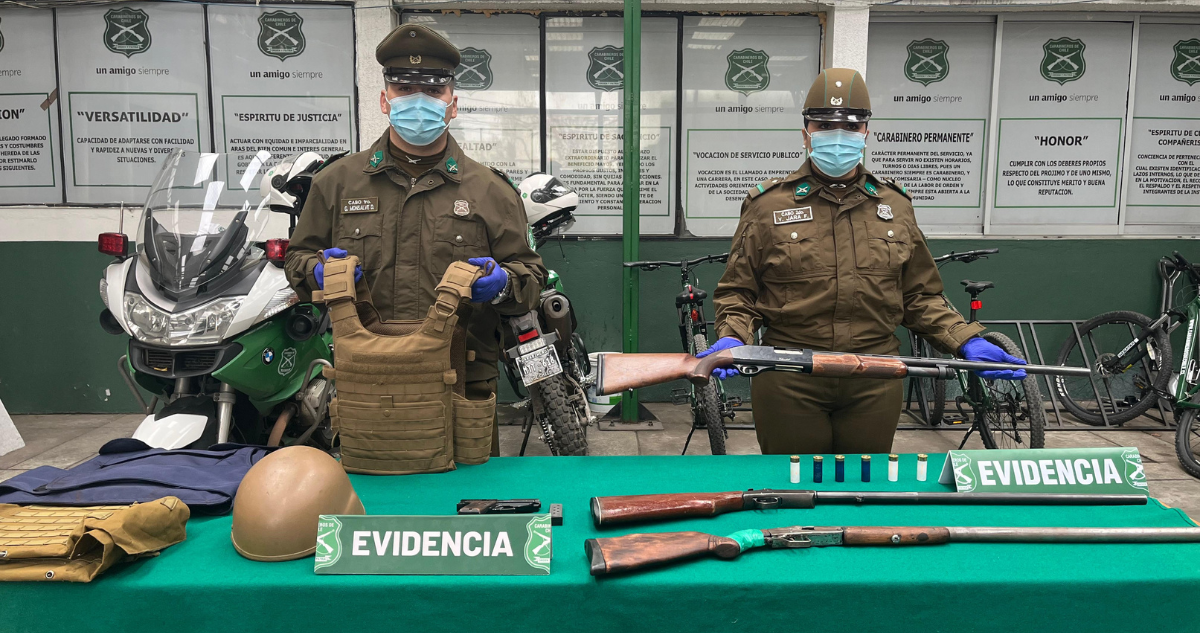 Encuentran arsenal en casa allanada por Carabineros en Los Ángeles