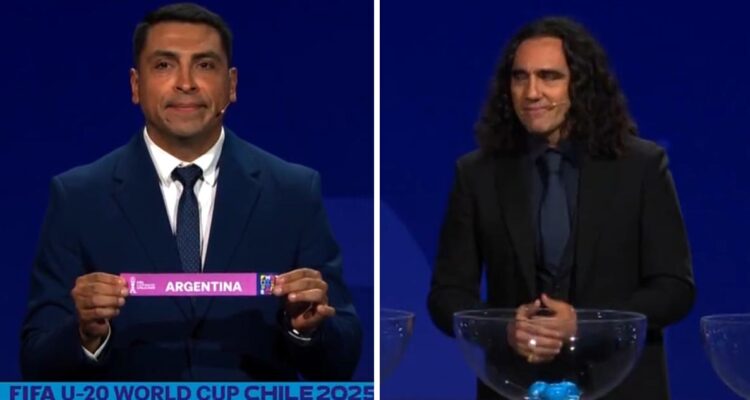 Jara y Sorín se enojaron durante el sorteo del Mundial Sub 20 de Chile 2025.