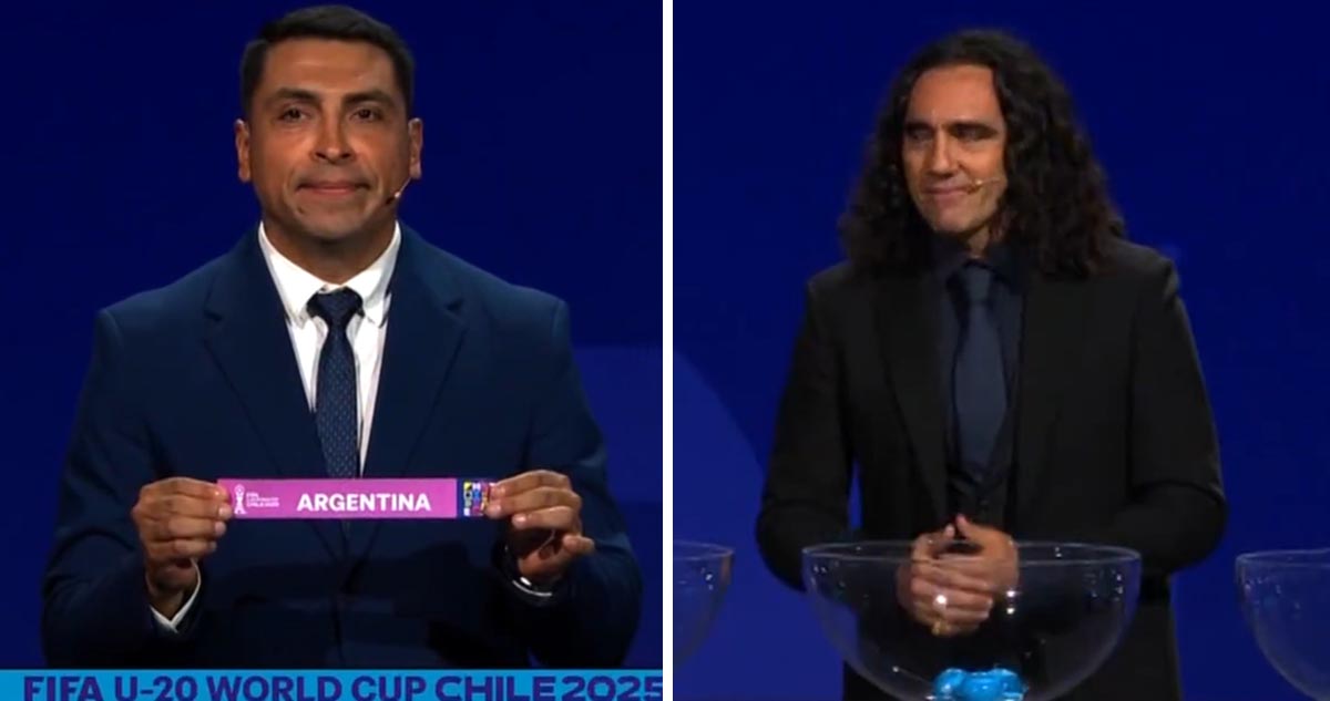 Jara y Sorín se enojaron durante el sorteo del Mundial Sub 20 de Chile 2025.