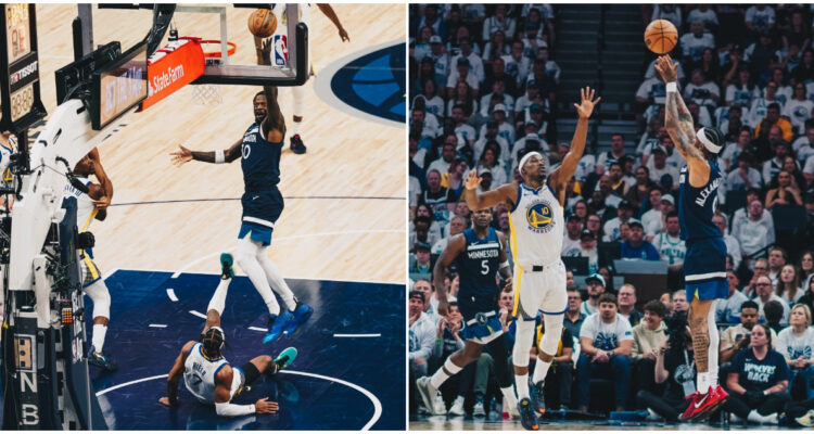 Timberwolves vs Warriors en el Game 2 de la semifinales de playoffs