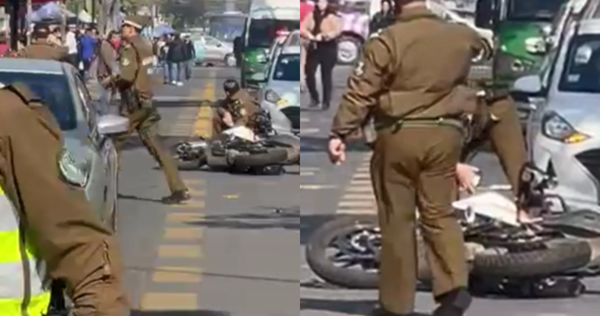 Tiroteo en Plaza de San Bernardo termina con un sujeto en moto baleado por Carabineros