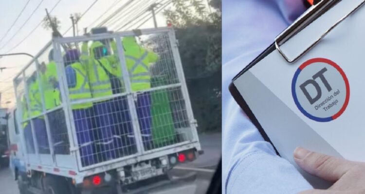 DT investiga a empresa que trasladaba a trabajadores atrás de camión: iban de pie y sin seguridad