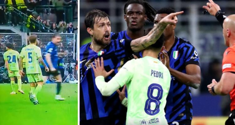 Jugadores de Inter y Barcelona se pelearon en semifinal de Champions League.