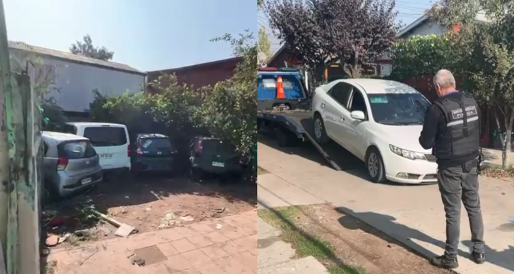 Decomisan siete vehículos robados tras hallarlos en patio de casa en Conchalí