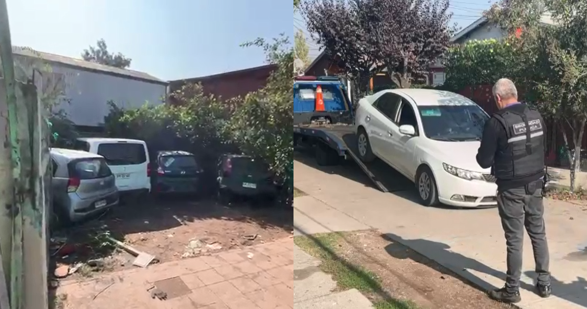 Decomisan siete vehículos robados tras hallarlos en patio de casa en Conchalí