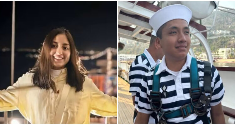 Los cadetes América Yamileth Sánchez y Adal Jair Marcos