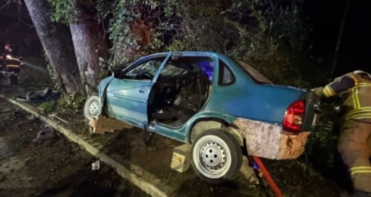 Cuatro extranjeros irregulares resultan lesionados tras chocar vehículo contra un árbol en Valdivia