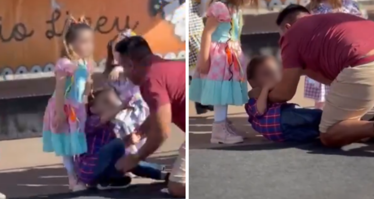 Apoderado golpeó a niño de 4 años en plena actividad escolar en Brasil