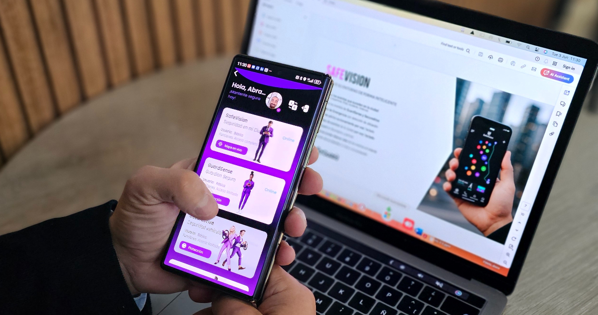 Foto de la plataforma SafeGuard 360, la app chilena contra robos