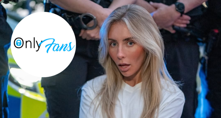 Bonnie Blue y logo de Only Fans en referencia a que cerraron su cuenta por desafío extremo