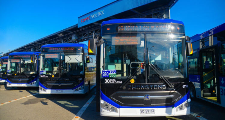Nuevos buses eléctricos de la línea Ruta Las Playas