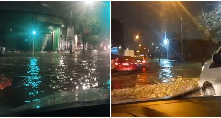 Cortes de luz, pasos bajo nivel inundados y calles anegadas dejan intensas lluvias en la capital