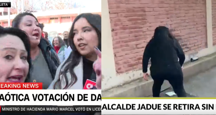 VIDEO | Periodista de CNN Chile arroja celular de mujer que la increpó junto a adherentes de Jadue