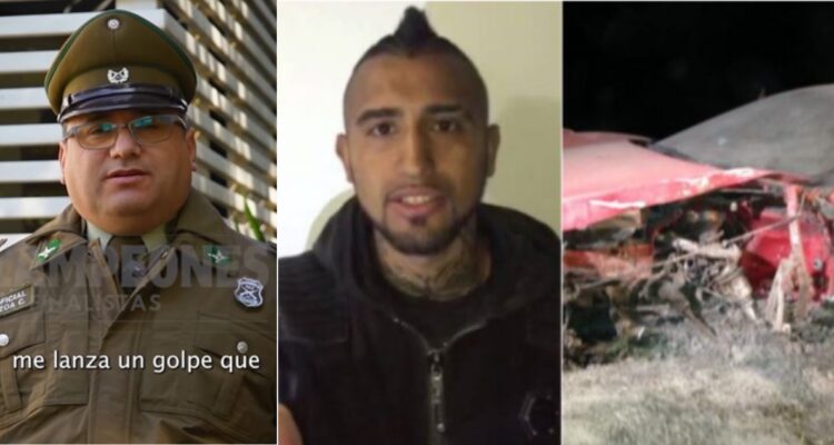 El carabinero Osvaldo Pezoa. suboficial, recordó el momento de la detención de Arturo Vidal tras el choque del 2015 en plena Copa América