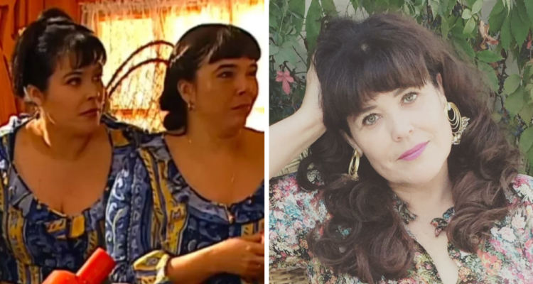 Carmina Riego en su rol de Esmeralda Peralta en Amores de Mercado 1 y en una fotografía compartida en su cuenta de Instagram