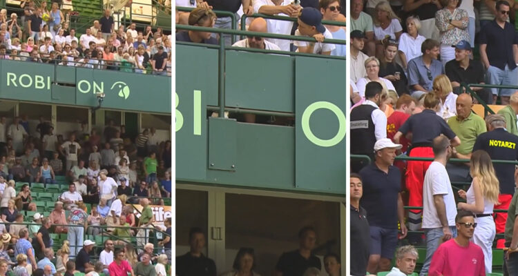 Cartel cayó sobre una mujer durante duelo del ATP de Halle.