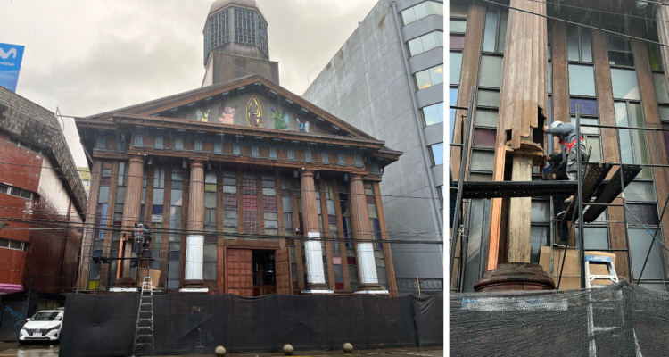 Trabajos de restauración de la Catedral de Puerto Montt