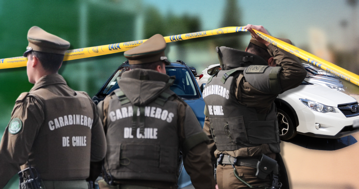 Imagen de contexto de carabineros junto a vehículos similares a los que eran objeto de los embargos exprés.