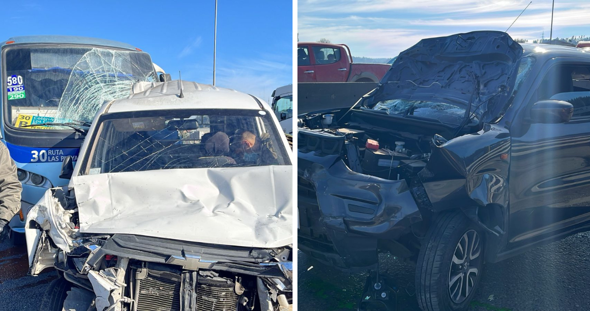 Vehículos involucrados en colisión ocurrida en rotonda Bonilla de Concepción