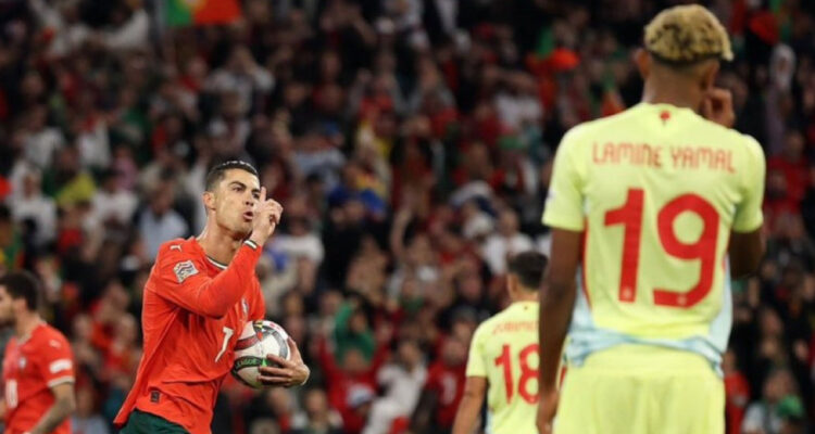 1 / 1 – Cristiano Ronaldo y Lamine Yamal en el España-Portugal de Nations League