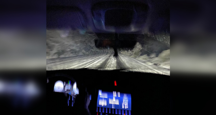 Caída de nieve en Cuesta La Dormida